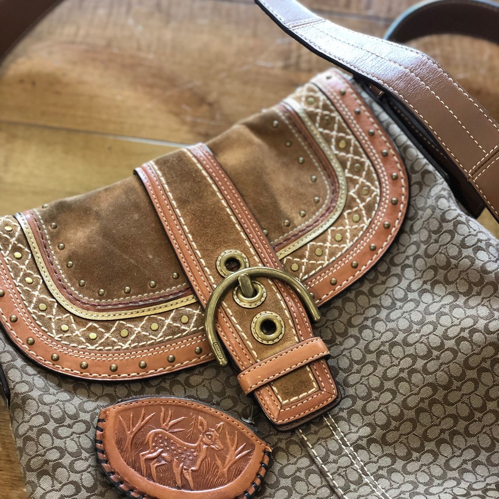 Boho Leather *Coach* Bag/Crossbody or Shoulder